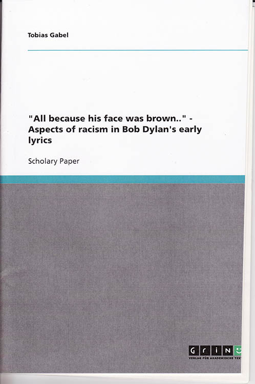 because his face was brown alternate cover Bob Dylan book