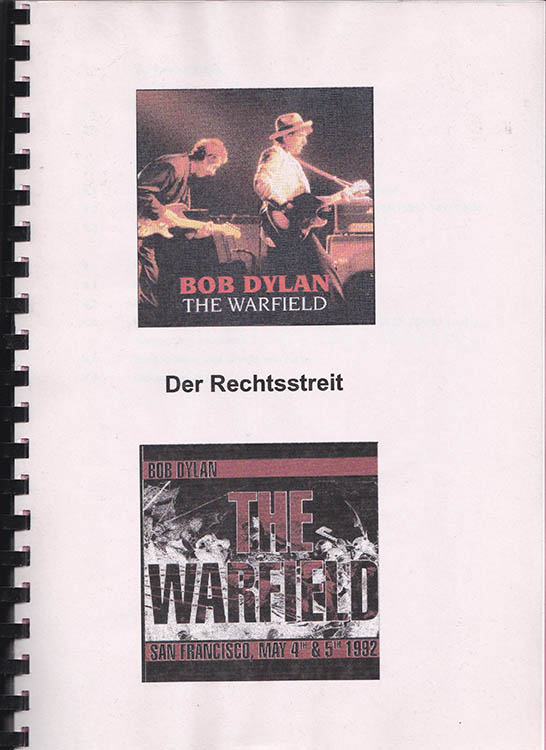 der rechtsstreit bob dylan book in German