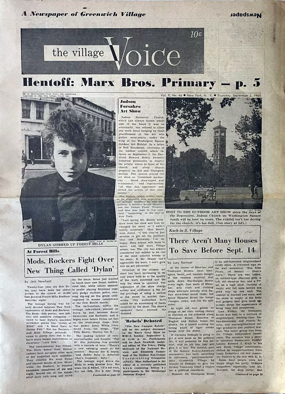 Village voice magazine Bob Dylan front cover 22 september 1975