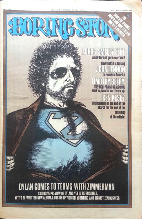loose licks 1975 magazine Bob Dylan front cover