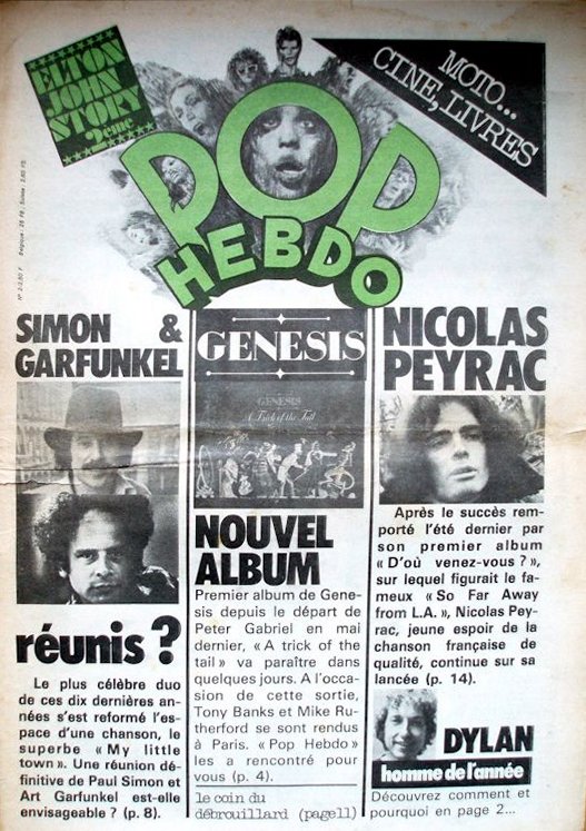 Pop Hebdo 1976 magazine Bob Dylan front cover
