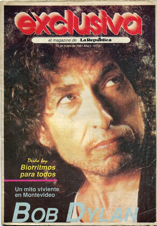 Exclusiva 1991 la Republica supplement Bob Dylan front cover