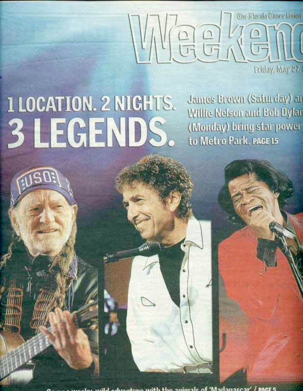 florida times union weekend magazine Bob Dylan front cover