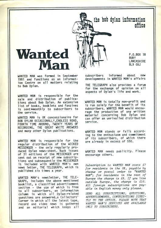 Wanted Man leaflet