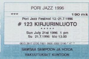 Bob Dylan pori 21 july 1996 ticket