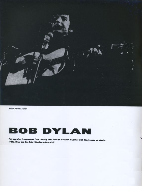 Bob Dylan 1966 UK tour Programme 15