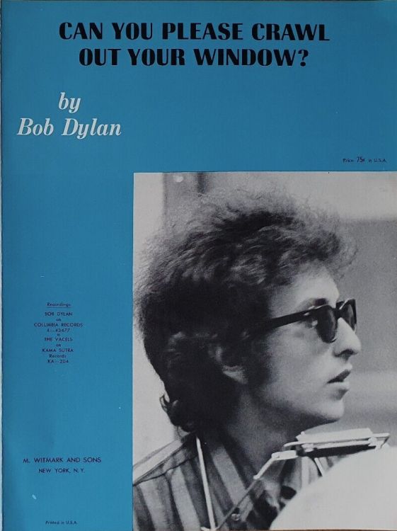 bob dylan can you please crawl out your windows sheet music