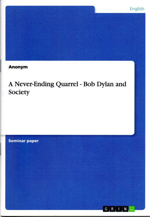 never-ending quarrel alternate cover Bob Dylan book