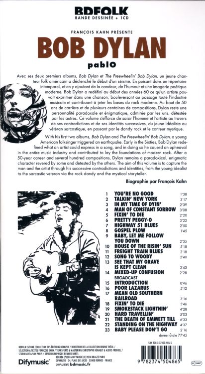 bob dylan pablo francois kahn book in French 2016 back