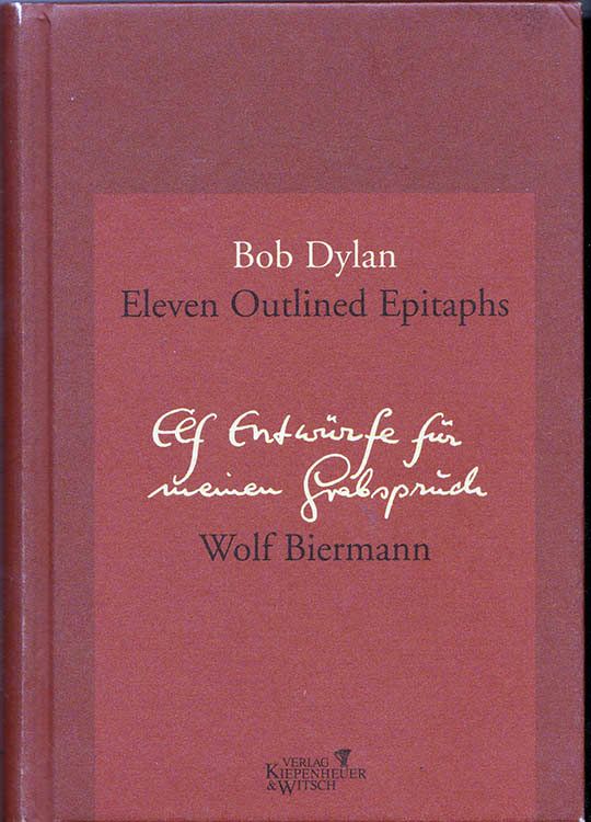 elf entwurfe fur meinen grabspruch bob dylan book in German