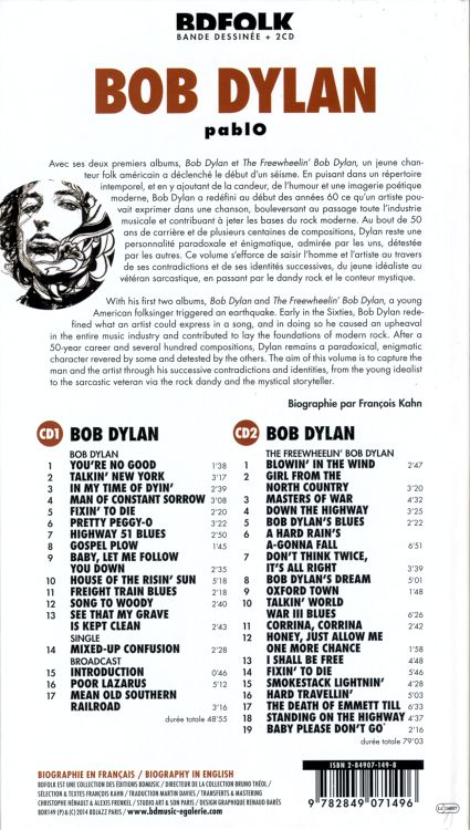 bob dylan pablo francois kahn book in French 2014 back