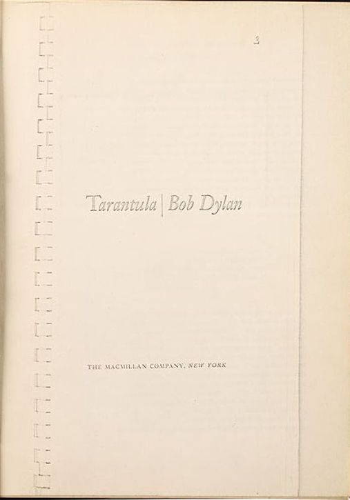 tarantula Bob Dylan book galley 1