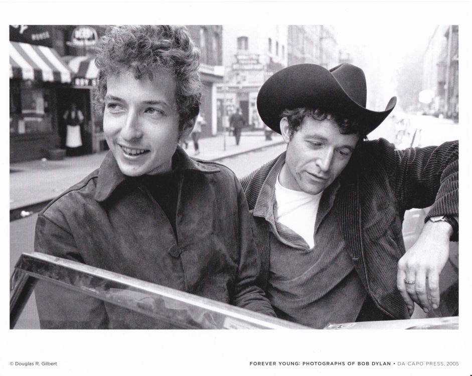 set of 4 photographs of Bob Dylan in the hardcover book