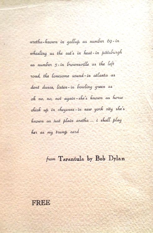 tarantula bootleg broadside Bob Dylan book