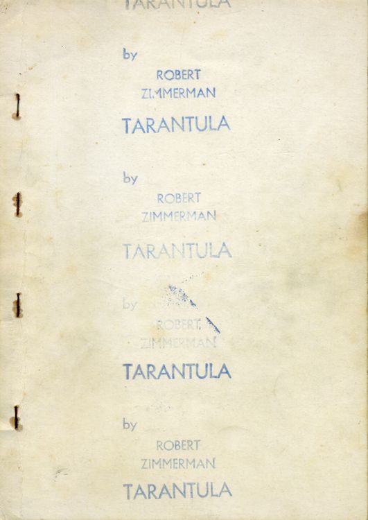 tarantula bootleg zimmerman stamped Bob Dylan book