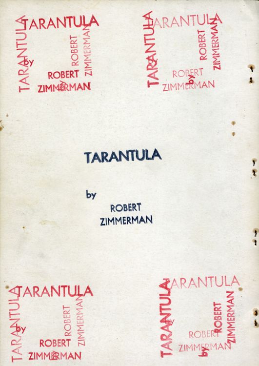 tarantula bootleg zimmerman Bob Dylan book back