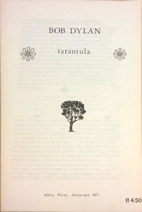 tarantula bootleg white press 1971 alternate Bob Dylan book