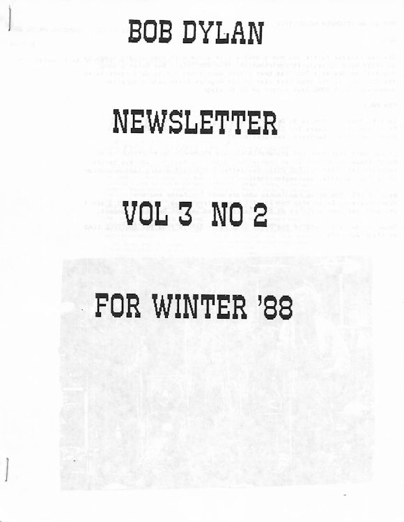 bob Dylan newsletter Volume 3, N°2 Fanzine