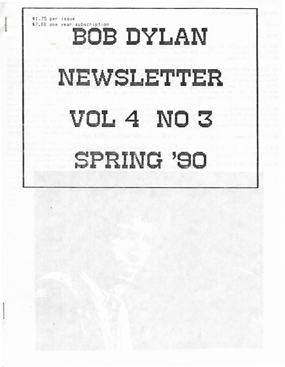 bob Dylan newsletter Volume 4, N°3 Fanzine