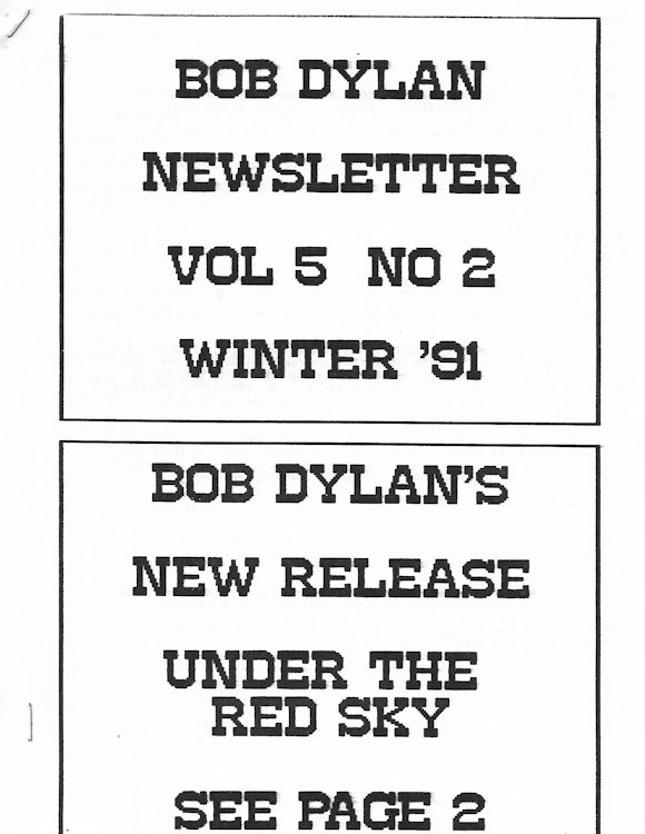 bob Dylan newsletter Volume 5, N°2 Fanzine