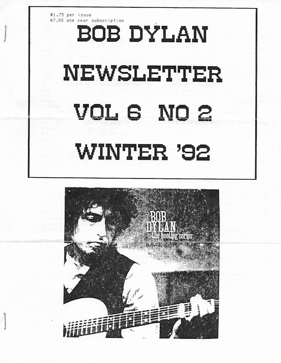 bob Dylan newsletter Volume 6, N°2 Fanzine