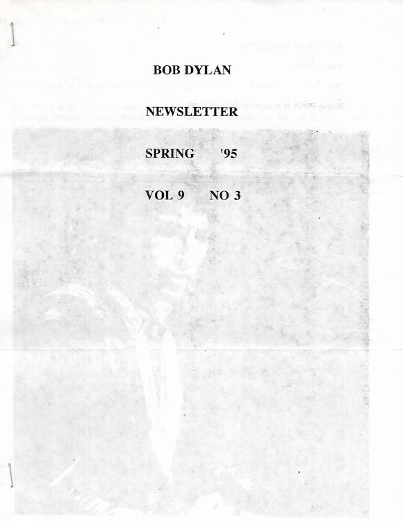 bob Dylan newsletter Volume 9, N°3 Fanzine