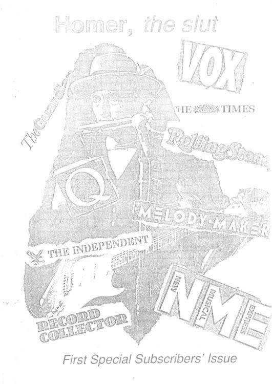 homer the slut Special Issue #1 bob Dylan Fanzine