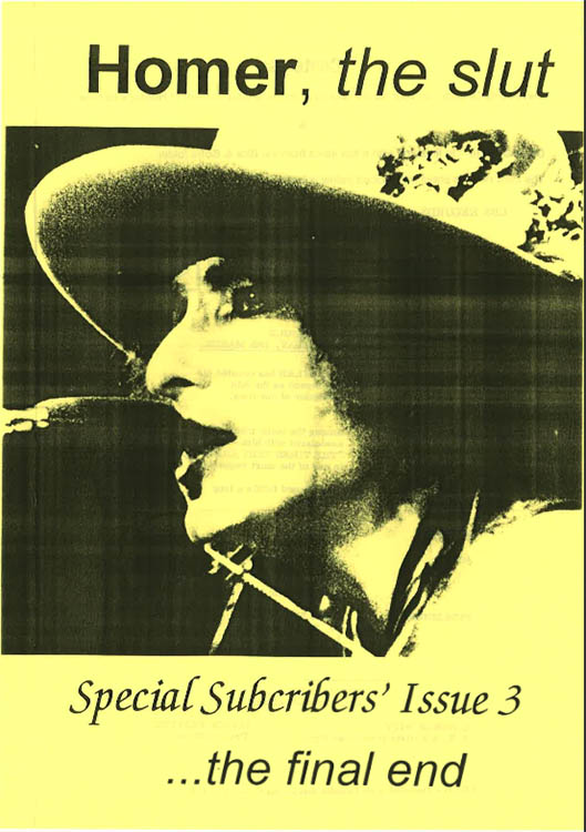 homer the slut Special Issue #3 bob Dylan Fanzine