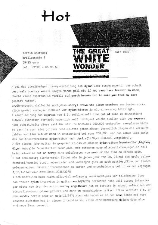 Hot News 1999 03 German Fanzine