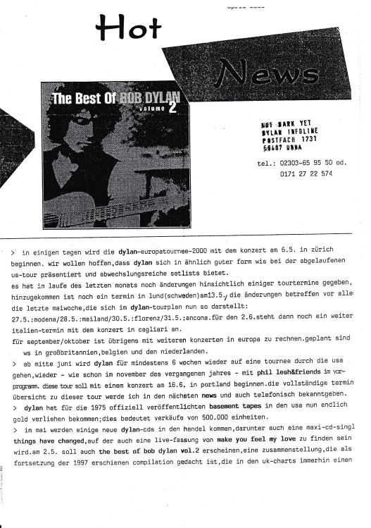 Hot News 2000 04 German Fanzine