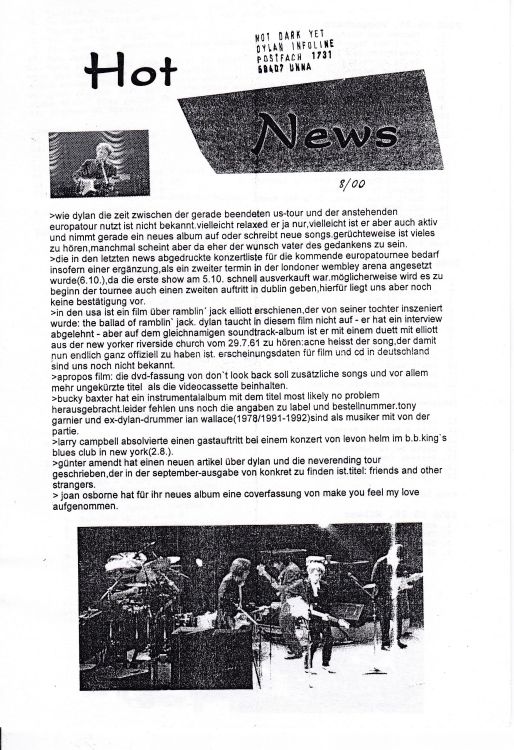Hot News 2000 08 German Fanzine
