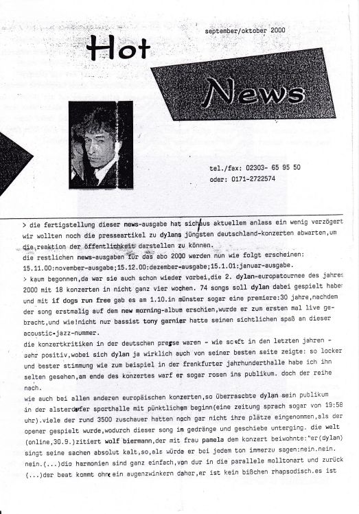 Hot News 2000 09_10 German Fanzine