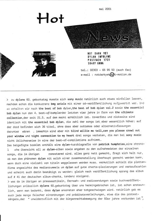 Hot News 2001 05 German Fanzine