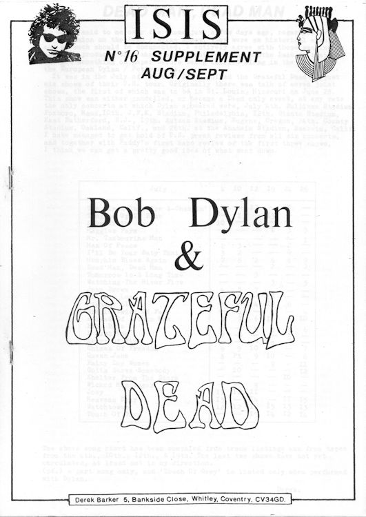 isis #16 supplemeny bob Dylan Fanzine