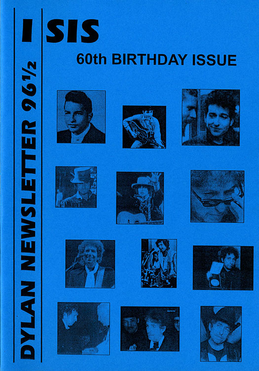 isis newsletter #96 1/2  bob Dylan Fanzine