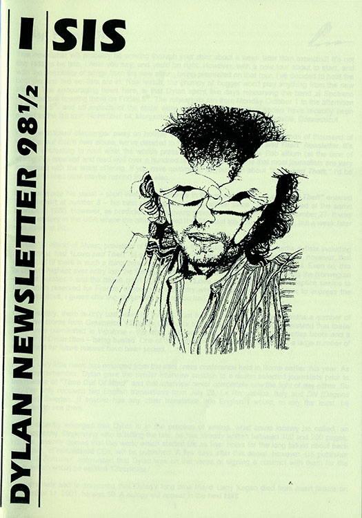 isis newsletter #98 1/2  bob Dylan Fanzine