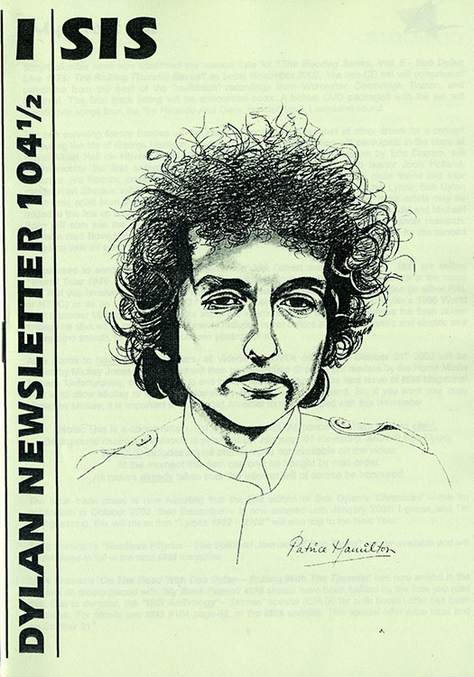 isis newsletter #104 1/2  bob Dylan Fanzine