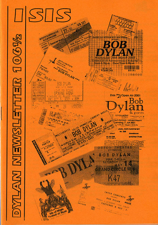isis newsletter #106 1/2  bob Dylan Fanzine