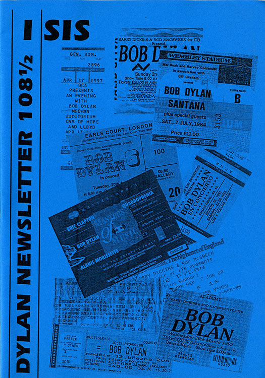 isis newsletter #108 1/2  bob Dylan Fanzine