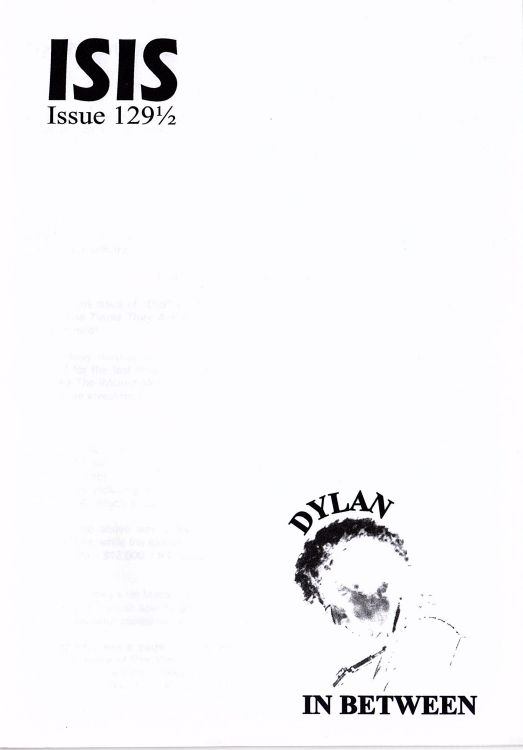 isis newsletter #129 1/2  bob Dylan Fanzine