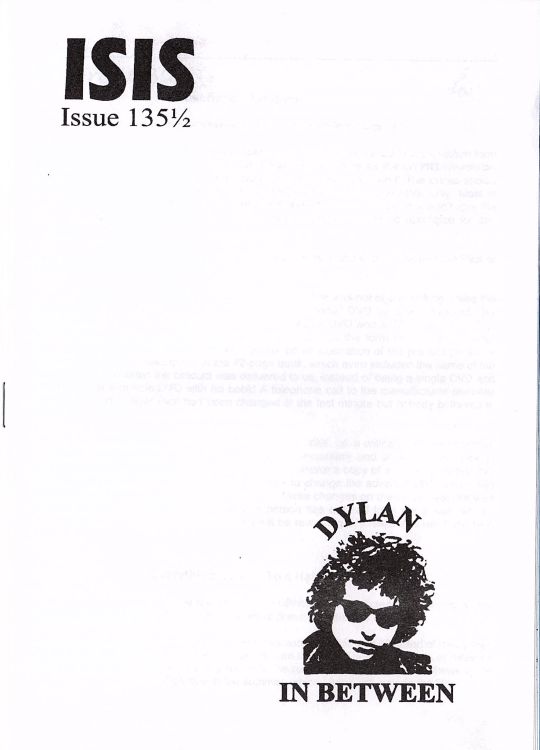 isis newsletter #135 1/2  bob Dylan Fanzine