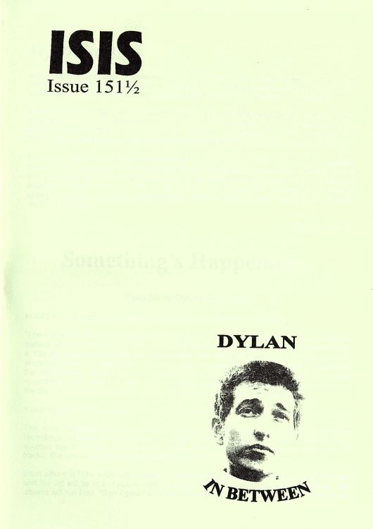 isis newsletter #151 1/2  bob Dylan Fanzine