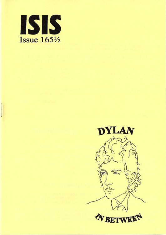 isis newsletter #165 1/2  bob Dylan Fanzine
