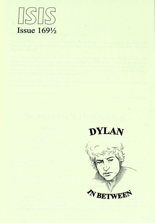 isis newsletter #169 1/2  bob Dylan Fanzine