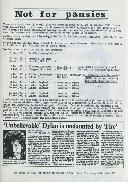 bob Dylan Isis insert issue 34