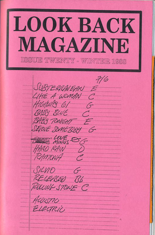 look back #20 bob Dylan Fanzine