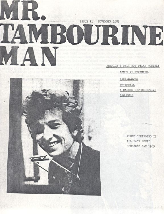 Bob Dylan fanzine Mr Tambourine Man 01