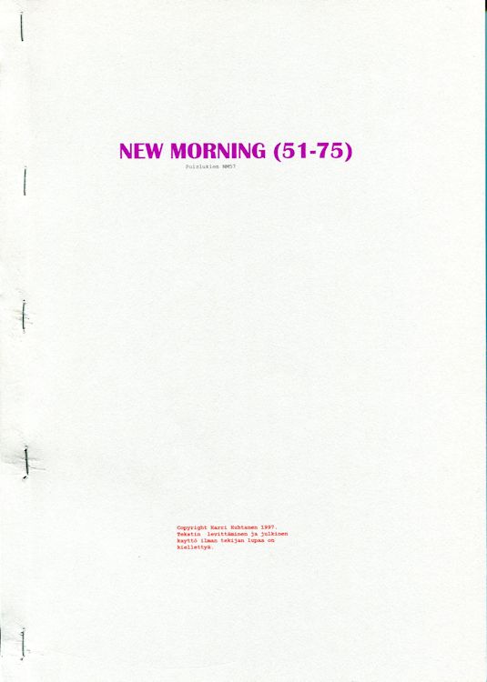 new morning porin 51-75 Dylan book in Finnish
