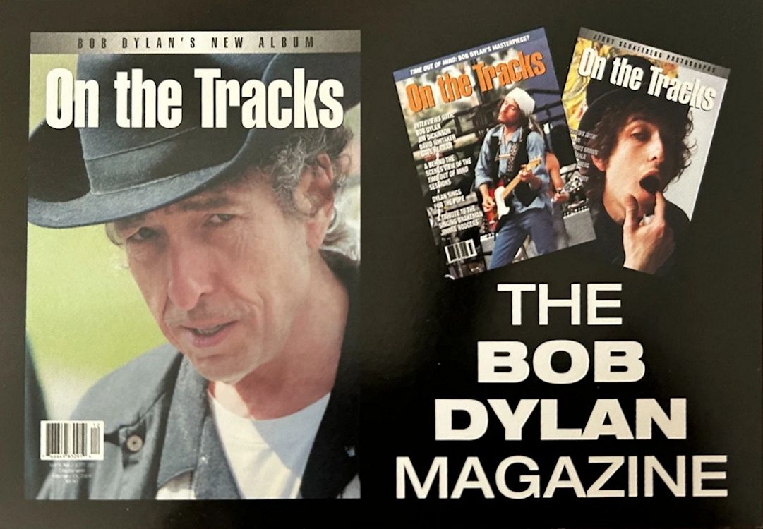 on the tracks postcard bob Dylan Fanzine