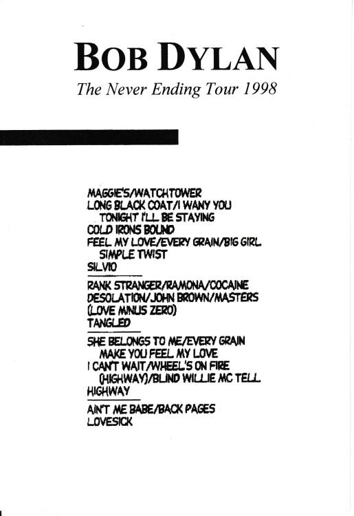 parking meter supplement #1 bob Dylan Fanzine